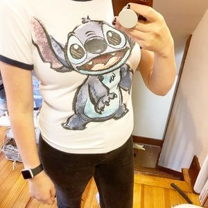 Disney cropped Stitch Tee size Medium